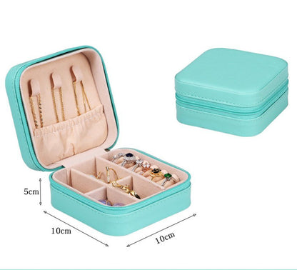 Leather Travel Jewelry Box, Portable Jewelry Organizer for Rings, Earrings, Necklaces, and Bracelets